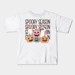 Retro Halloween Spooky Season meme Kids T-Shirt